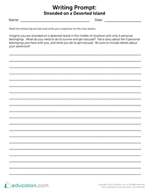 Writing Prompt: Stranded on a Deserted Island