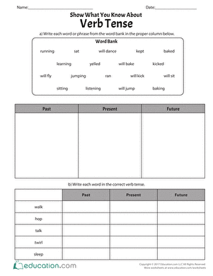 Show What You Know About Verb Tense