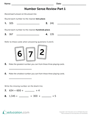 Number Sense Review Part 1