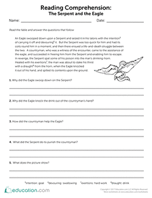 Reading Comprehension: The Serpent and the Eagle