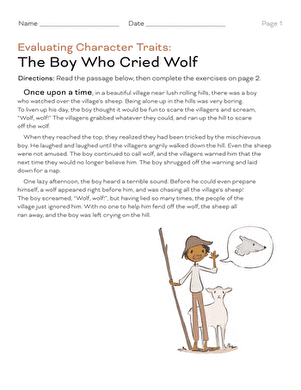 Evaluating Character Traits: The Boy Who Cried Wolf