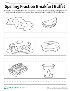Spelling Practice: Breakfast Buffet