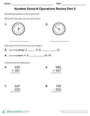 Number Sense & Operations Review  Part 2