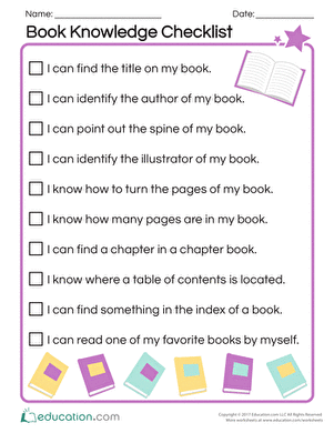 Book Knowledge Checklist