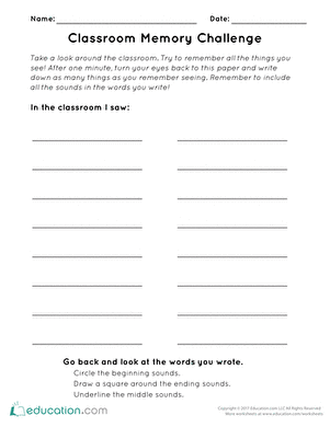 Classroom Memory Challenge