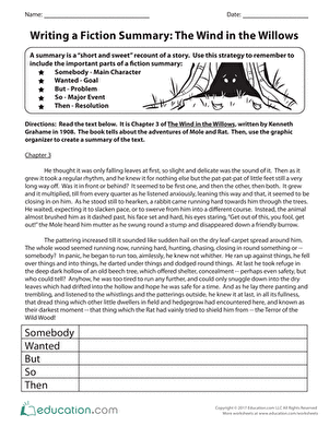 Writing a Fiction Summary: The Wind in the Willows
