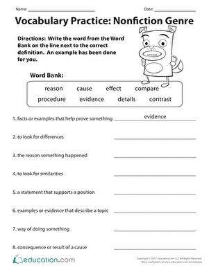 Vocabulary Practice: Nonfiction Genre