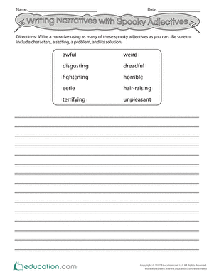 Writing Narratives with Spooky Adjectives