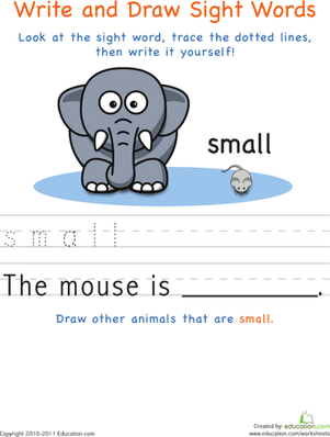 Write and Draw Sight Words: Small