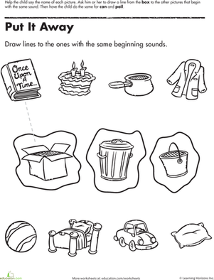 Beginning Sounds Match-Up: Put It Away