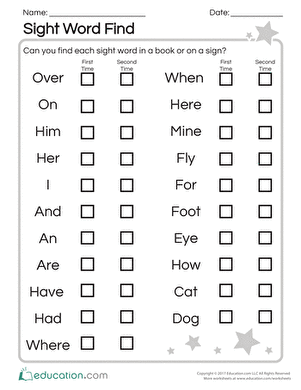 Sight Word Find
