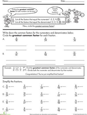 Basic Fractions: Simplyfing  Fractions