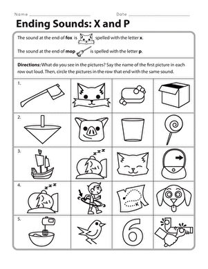 Ending Sounds: X and P