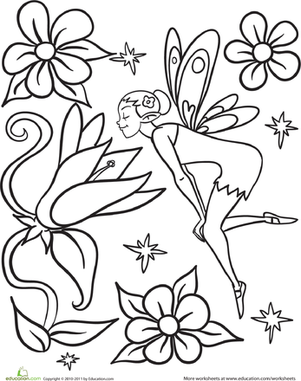Flower Fairy Coloring Page