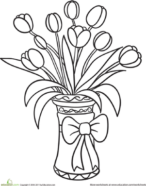 Tulip Bouquet Coloring Page