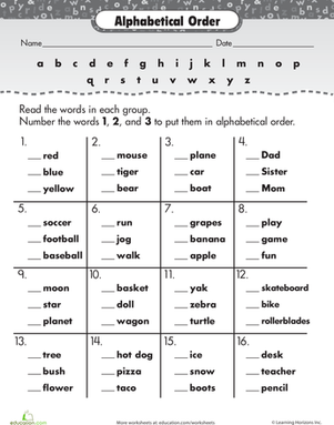 Alphabetized!