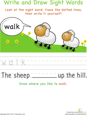 Write and Draw Sight Words: Walk