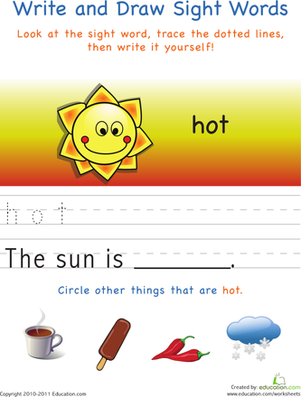 Write and Draw Sight Words: Hot