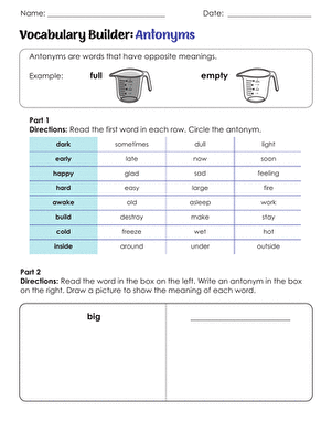 Vocabulary Builder: Antonyms