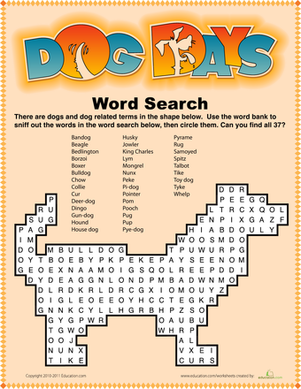 Dog Word Search