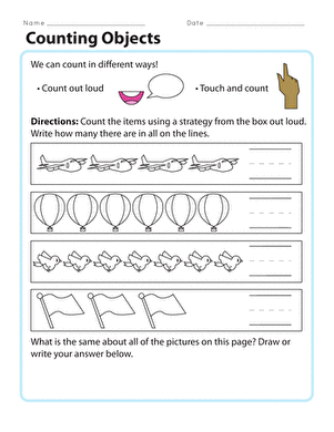 Counting Objects Worksheet