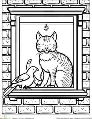 City Kitty Coloring Page