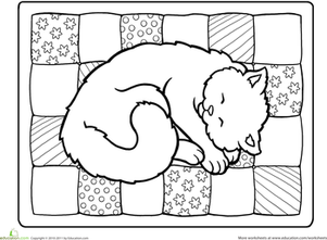 Color the Napping Kitty