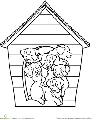 Puppies Coloring Page
