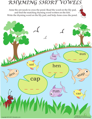 Short Vowel Sounds Rhyming
