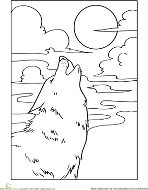 Howling Wolf Coloring Page