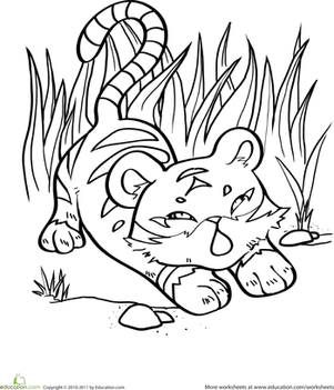 Tiger Cub Coloring Page