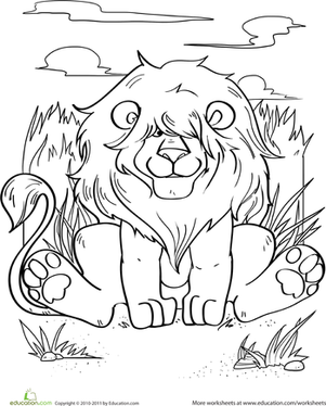 Silly Lion Coloring Page