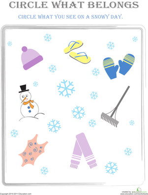 Circle What Belongs: Snowy Day