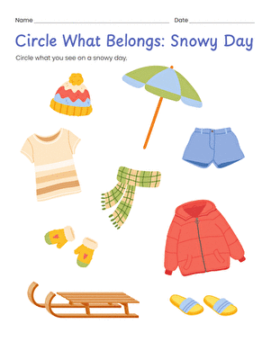Circle What Belongs: Snowy Day