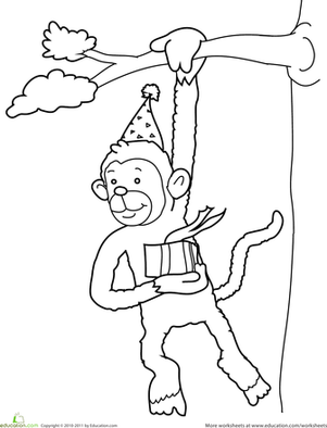 Birthday Coloring: Monkey