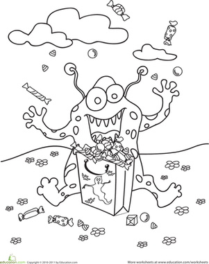 Halloween Monster Coloring Page