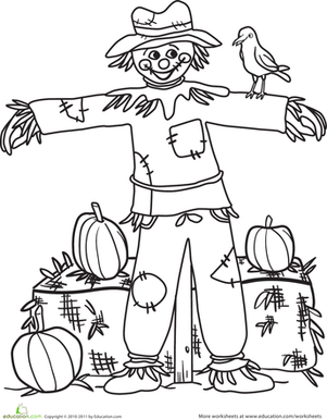 Color the Happy Scarecrow