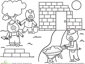 Color the Building Pigs