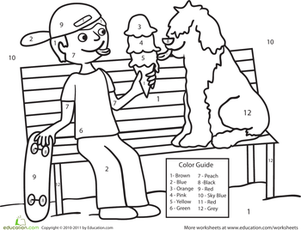 Color by Number Ice Cream Scene