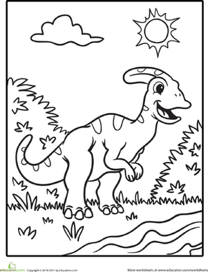 Color the Cute Dinosaur: Hadrosaur