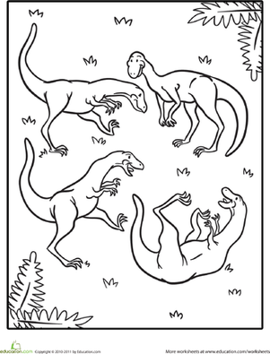 Color the Cute Dinosaur: Coelophysis