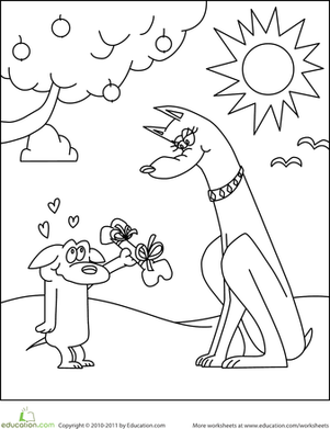 Color the Dog in Love