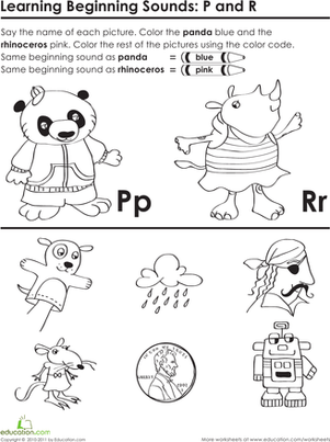 Beginning Sounds: P and R