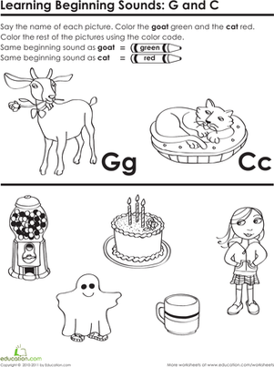Beginning Sounds: G and C