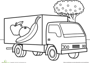 Color the Car: Fruit Truck
