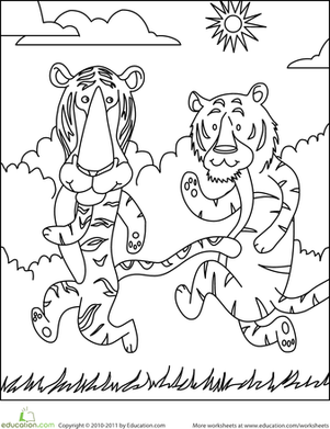 Color the Jogging Tigers