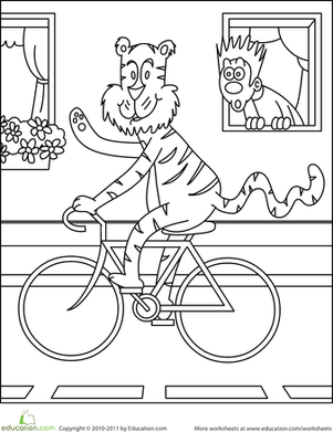Color the Biking Tiger
