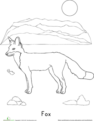 Fox Coloring Page