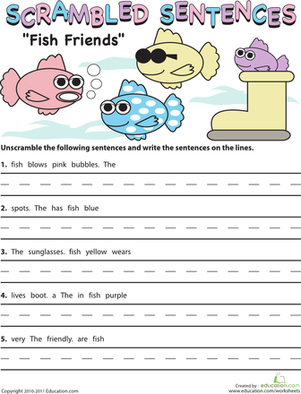 Scrambled Sentences: Fish Friends