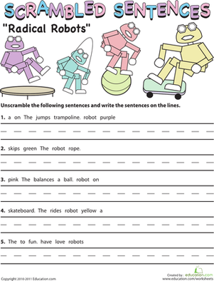 Scrambled Sentences: Radical Robots